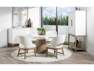 Legacy Classic Melrose Oak Wood Cloud White And Desert Bar Cabinet