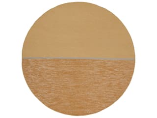 Magnetize Ochre Round Wool Rug Hand Woven