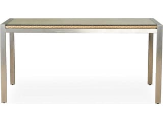 Elements Steel Wicker Rectangular Lay-On Glass Top Patio Dining Table