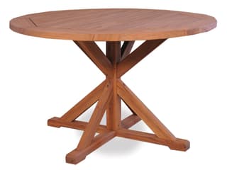 Teak Round Pedestal Base Outdoor Patio Dining Table