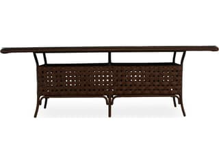 Lloyd Flanders Haven Wicker Rectangular Outdoor Patio Dining Table with Umbrella Hole