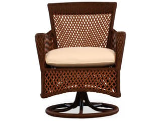 Lloyd Flanders Grand Traverse SunLoom Vinyl Wicker Swivel Dining Arm Chair - Thumbnail 4