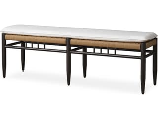 Low Country Antique Black Aluminum Dining Patio Bench
