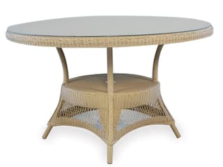 Lloyd Flanders Wicker Round Patio Dining Table with Umbrella Hole