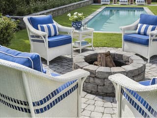 Lloyd Flanders Nantucket Wicker Firepit Patio Lounge Set