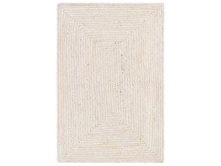 Natural Braids Hand Woven Jute Area Rug in Cream