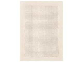 Siena Bordered Hand-Tufted Wool Area Rug in Cream and Light Gray