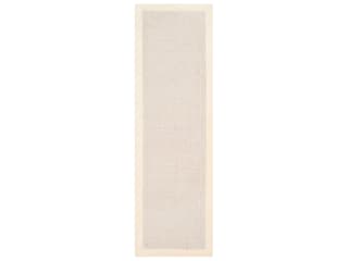 Siena Bordered Runner Rug in Cream and Light Gray