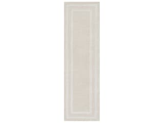 Sorrento Bordered Runner Area Rug in Beige and Taupe 2 ft 6 in x 8 ft