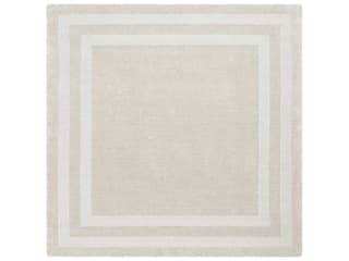 Sorrento 8x8 Square Bordered Area Rug in Ivory and Taupe