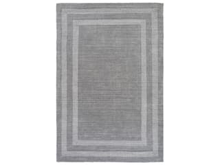 Sorrento Hand Tufted Modern Bordered Area Rug in Medium Gray