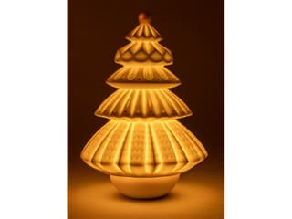 Lladro Christmas Tree Matte White Table Lamp
