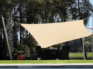 Luxury Umbrellas Ingenua 13 Foot Square Anodized Aluminum Shade Sail Patio Umbrella