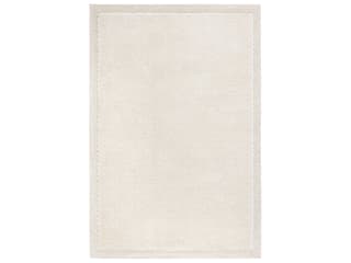 Cloud Bordered Area Rug with Wool Blend and Sheared Edge