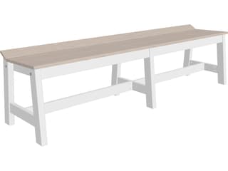 LuxCraft Recycled Plastic Cafe Dining Outdoor Patio Bench