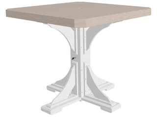 LuxCraft Recycled Plastic Square Patio Counter Height Table with Umbrella Hole