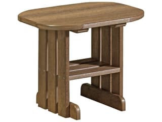 Recycled Plastic Oval Outdoor Patio End Table