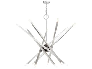 Monaco 14-Light Brushed Nickel Chandelier Modern Sputnik Style