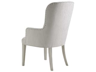 Lexington Oyster Bay Solid Wood Gray Upholstered Arm Dining Chair