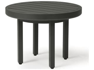 Trinidad Round Slatted Top Patio End Table