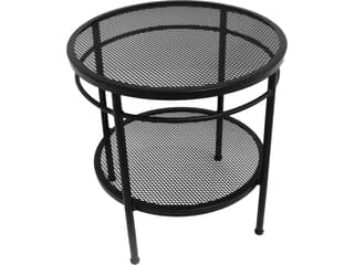 Meadowcraft Cove Wrought Iron Round Two Tier Outdoor End Table