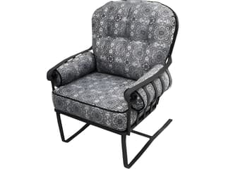 Meadowcraft Athens Deep Seating Wrought Iron High Back Spring Patio Lounge Chair