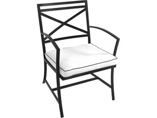 Maddux Wrought Iron Outdoor Patio Dining Arm Chair