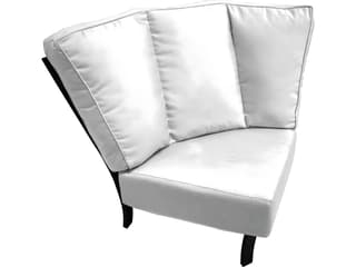 Meadowcraft Maddux Wrought Iron Corner Outdoor Patio Lounge Chair