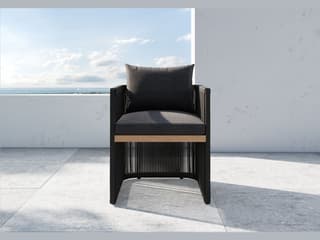 ModLuxe Outdoor Haukland Aluminum Rope Cushion Dining Chair