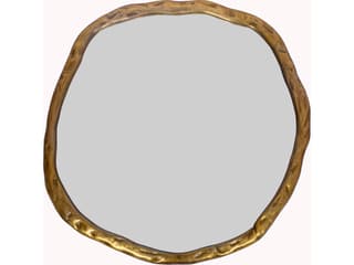 Moe's Home Foundry Brushed Gold Round Wall Mirror