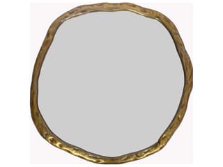 Moe's Home Foundry Brushed Gold Round Wall Mirror