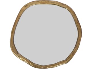 Moe's Home Foundry Brushed Gold Round Wall Mirror