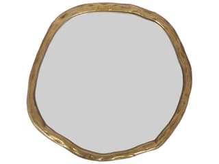 Moe's Home Foundry Brushed Gold Round Wall Mirror