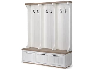 Mercana Fairview IV 61L x 17W White And Brown Wood With Storage Hall Tree