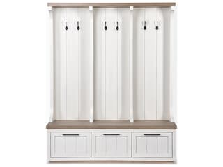 Mercana Fairview IV 61L x 17W White And Brown Wood With Storage Hall Tree