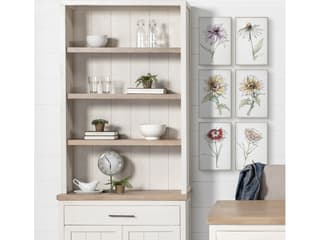 Mercana Fairview I  White and Medium Brown Wood Three Shelf Shelving Unit