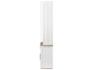 Mercana Fairview I  White and Medium Brown Wood Three Shelf Shelving Unit
