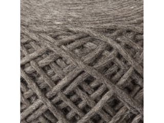 Mercana Allium Dark Brown Handwoven Wool Cylindrical Pouf