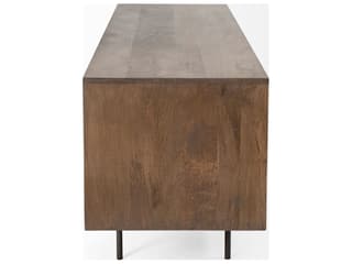 Mercana Grace I Two-Toned Brown Solid Wood TV Stand Media Console with Slated Doors, TV up to 82"