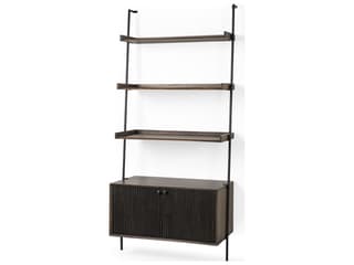 Mercana Grace 37.5L x 20W x 82H Two-Toned Brown Wood Three Shelf Shelving Unit