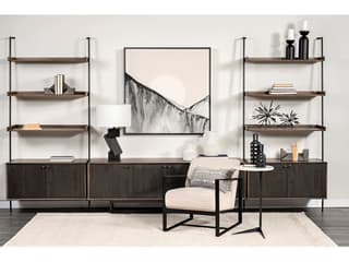 Mercana Grace 37.5L x 20W x 82H Two-Toned Brown Wood Three Shelf Shelving Unit