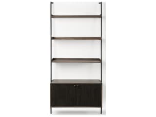 Mercana Grace 37.5L x 20W x 82H Two-Toned Brown Wood Three Shelf Shelving Unit