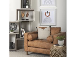 Mercana Allium Brown Handwoven Wool Cylindrical Pouf