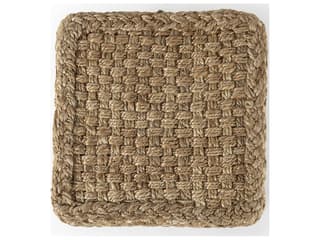 Mercana Aylin 16.5" Square Brown Jute Pouf