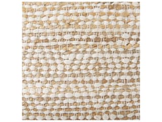 Mercana Ekani 16.0L x 16.0W x 16.0H Cream/Beige Cotton Pouf