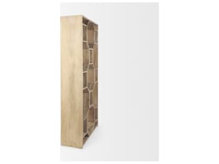 Mercana Traro 47.75L x 16.0W x 92.0H Blonde Wooden Compartment Shelving Unit