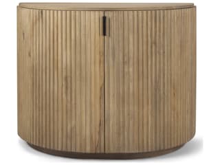 Mercana Terra Fluted Light Brown Wood 2-Door Accent Cabinet