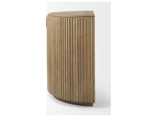 Mercana Terra Fluted Light Brown Wood 2-Door Accent Cabinet