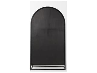 Mercana Sloan 85.5H Black Wood W/Black Metal Frame Arch Cabinet