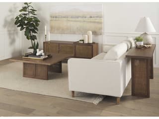 Mercana Grier 65" Medium Brown Wood W/ Cane Media Console